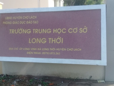 Trường trung học phổ thông Long Thới, Xã Long Thới, huyện Chợ Lánh, tỉnh Bến Tre